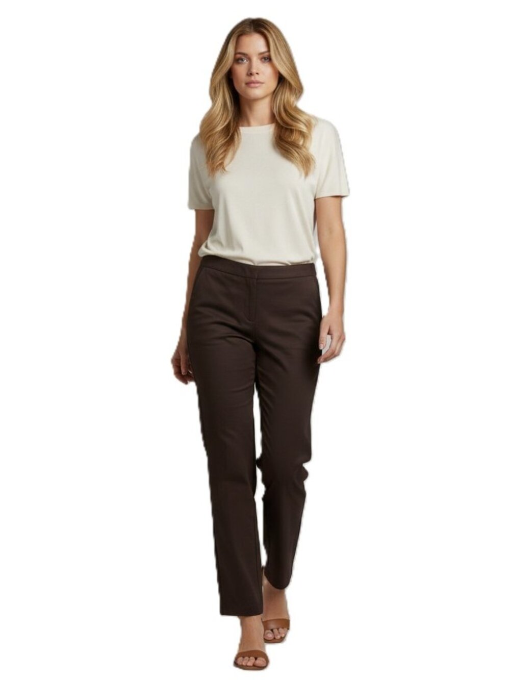 Ann Taylor Size 16 Straight Leg Ankle Pants Cotton Spandex Stretch Office career